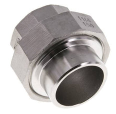 Union Straight Connector Rp1 1/4'' Female x 42.4mm Weld End Stainless Steel Flat Seal PTFE 150bar (2107.5psi)
