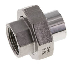 Union Straight Connector Rp3/4'' Female x 26.9mm Weld End Stainless Steel Flat Seal PTFE 150bar (2107.5psi)