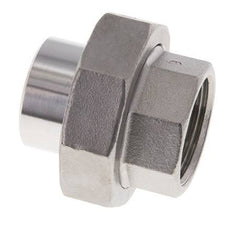 Union Straight Connector Rp1'' Female x 33.7mm Weld End Stainless Steel Flat Seal PTFE 150bar (2107.5psi)