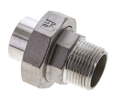 Thread Connectors R 1 2 Union Straight Connector R1'' Male x 33.7mm Weld End Stainless Steel C ...