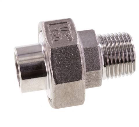 Union Straight Connector R1/2'' Male x 21.3mm Weld End Stainless Steel Conical Seal 16bar (224.8psi)