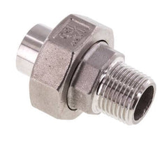 Union Straight Connector R1/2'' Male x 21.3mm Weld End Stainless Steel Conical Seal 16bar (224.8psi)