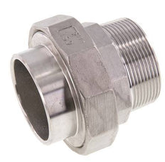 Union Straight Connector R2'' Male x 60.3mm Weld End Stainless Steel Conical Seal 16bar (224.8psi)