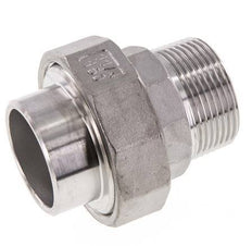 Union Straight Connector R1 1/4'' Male x 42.4mm Weld End Stainless Steel Conical Seal 16bar (224.8psi)