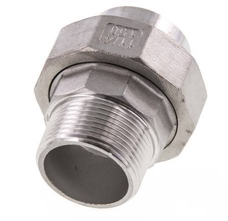 Union Straight Connector R1 1/4'' Male x 42.4mm Weld End Stainless Steel Conical Seal 16bar (224.8psi)