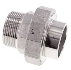 Union Straight Connector R1 1/2'' Male x 48.3mm Weld End Stainless Steel Flat Seal PTFE 16bar (224.8psi)