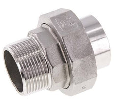 Union Straight Connector R1 1/4'' Male x 42.4mm Weld End Stainless Steel Flat Seal PTFE 16bar (224.8psi)