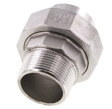 Union Straight Connector R1 1/4'' Male x 42.4mm Weld End Stainless Steel Flat Seal PTFE 16bar (224.8psi)