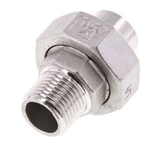 Union Straight Connector R1/2'' Male x 21.3mm Weld End Stainless Steel Flat Seal PTFE 16bar (224.8psi)