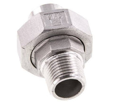 Union Straight Connector R1/2'' Male x 21.3mm Weld End Stainless Steel Flat Seal PTFE 16bar (224.8psi)