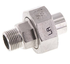 Union Straight Connector R3/8'' Male x 17.2mm Weld End Stainless Steel Flat Seal PTFE 16bar (224.8psi)