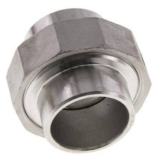 Union Straight Connector 42.4mm Weld End Stainless Steel Conical Seal 16bar (224.8psi)
