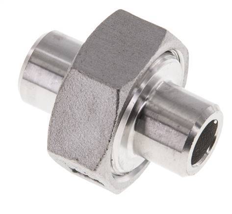 Union Straight Connector 13.5mm Weld End Stainless Steel Conical Seal 16bar (224.8psi)