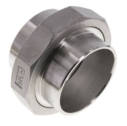 Union Straight Connector 88.9mm Weld End Stainless Steel Conical Seal 16bar (224.8psi)