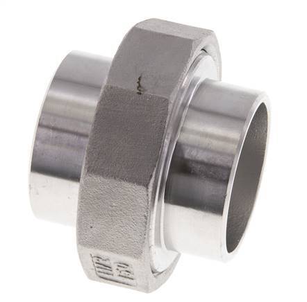 Union Straight Connector 48.3mm Weld End Stainless Steel Conical Seal 16bar (224.8psi)