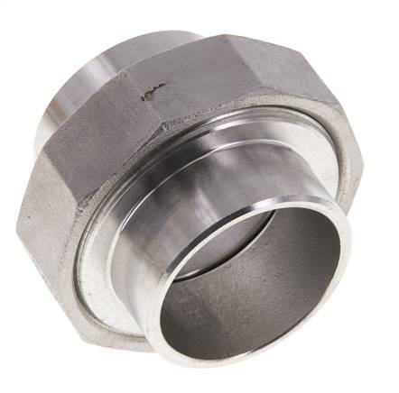 Union Straight Connector 48.3mm Weld End Stainless Steel Conical Seal 16bar (224.8psi)