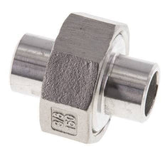 Union Straight Connector 17.2mm Weld End Stainless Steel Flat Seal PTFE 16bar (224.8psi)