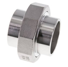 Union Straight Connector 48.3mm Weld End Stainless Steel Flat Seal PTFE 16bar (224.8psi)