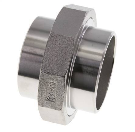 Union Straight Connector 76.1mm Weld End Stainless Steel Flat Seal PTFE 16bar (224.8psi)