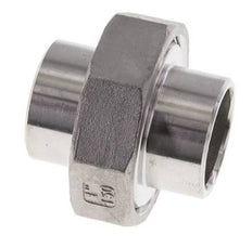 Union Straight Connector 33.7mm Weld End Stainless Steel Flat Seal PTFE 16bar (224.8psi)