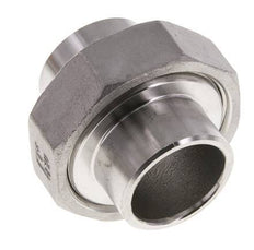 Union Straight Connector 33.7mm Weld End Stainless Steel Flat Seal PTFE 16bar (224.8psi)
