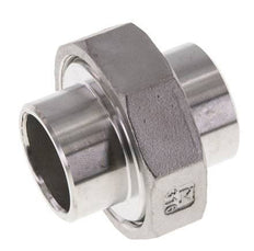 Union Straight Connector 33.7mm Weld End Stainless Steel Flat Seal PTFE 16bar (224.8psi)