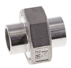 Union Straight Connector 21.3mm Weld End Stainless Steel Flat Seal PTFE 16bar (224.8psi)