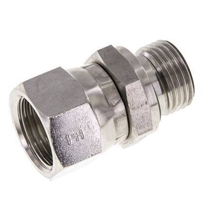 JIC Reducing Nipple UNF 7/8''-14 Female x G1/2'' Male Adjustable Stainless Steel 210bar (2950.5psi)