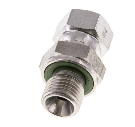 JIC Reducing Nipple UNF 7/16''-20 Female x G1/4'' Male Adjustable Stainless Steel 310bar (4355.5psi)