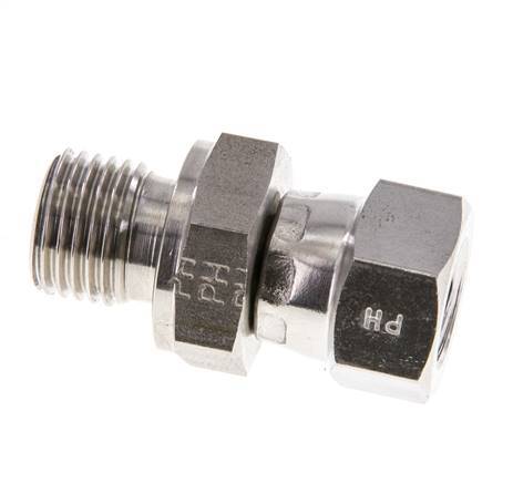 JIC Reducing Nipple UNF 7/16''-20 Female x G1/4'' Male Adjustable Stainless Steel 310bar (4355.5psi)