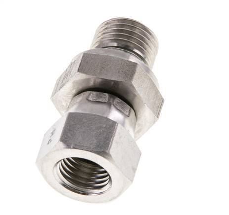 JIC Reducing Nipple UNF 7/16''-20 Female x G1/4'' Male Adjustable Stainless Steel 310bar (4355.5psi)