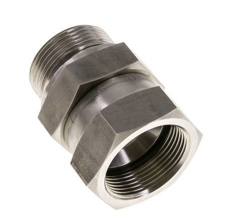 JIC Reducing Nipple UN 1-5/8''-12 Female x G1 1/4'' Male Adjustable Stainless Steel 140bar (1967.0psi)