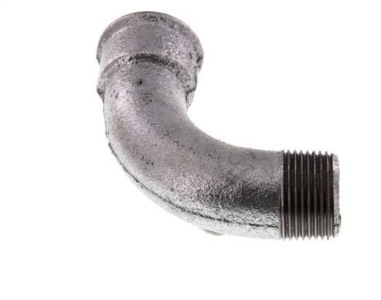 90deg Angled Fitting 1'' Male R x Female Rp Long Cast Iron 25bar (351.25psi)