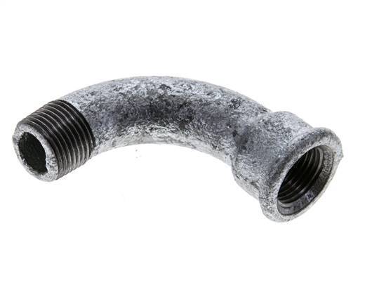 90deg Angled Fitting 3/8'' Male R x Female Rp Long Cast Iron 25bar (351.25psi) [2 Pieces]