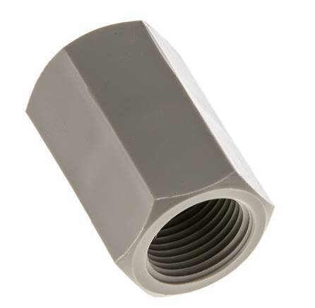 Socket G3/8'' Female Polypropylene (pp) 10bar (140.5psi) FDA 22mm Hex