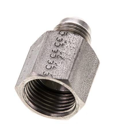 JIC Reducing Nipple UNF 9/16''-18 Male x UNF 3/4''-16 Female Stainless Steel 275bar (3863.75psi)