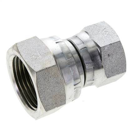 Reducing Straight Connector G3/4'' x G1'' Female High Pressure Steel 60° Cone 150bar (2107.5psi) Hydraulic