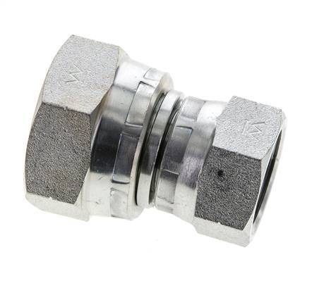 Reducing Straight Connector G3/4'' x G1'' Female High Pressure Steel 60° Cone 150bar (2107.5psi) Hydraulic