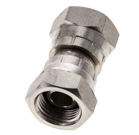 Reducing Straight Connector G3/8'' Female High Pressure Stainless Steel 60° Cone 425bar (5971.25psi) Hydraulic