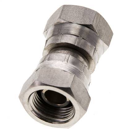Reducing Straight Connector G3/8'' Female High Pressure Stainless Steel 60° Cone 425bar (5971.25psi) Hydraulic