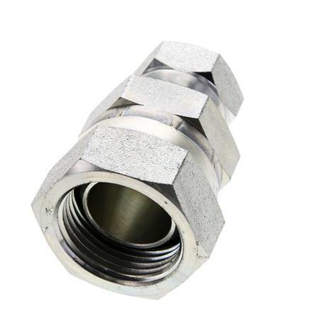 Reducing Straight Connector G1/2'' x G1'' Female High Pressure Steel 60° Cone 150bar (2107.5psi) Hydraulic