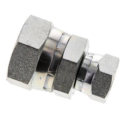 Reducing Straight Connector G1/2'' x G1'' Female High Pressure Steel 60° Cone 150bar (2107.5psi) Hydraulic