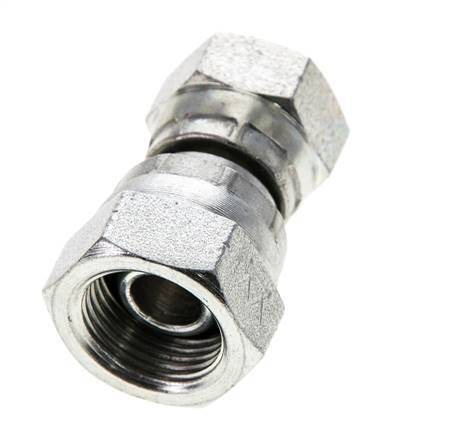 Reducing Straight Connector G1/4'' x G3/8'' Female High Pressure Steel 60° Cone 425bar (5971.25psi) Hydraulic