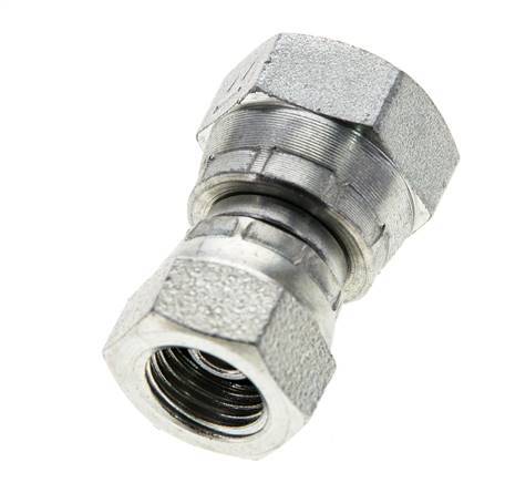 Reducing Straight Connector G1/4'' x G3/8'' Female High Pressure Steel 60° Cone 425bar (5971.25psi) Hydraulic