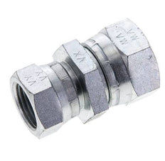 Reducing Straight Connector G1/2'' x G3/4'' Female High Pressure Steel 60° Cone 175bar (2458.75psi) Hydraulic