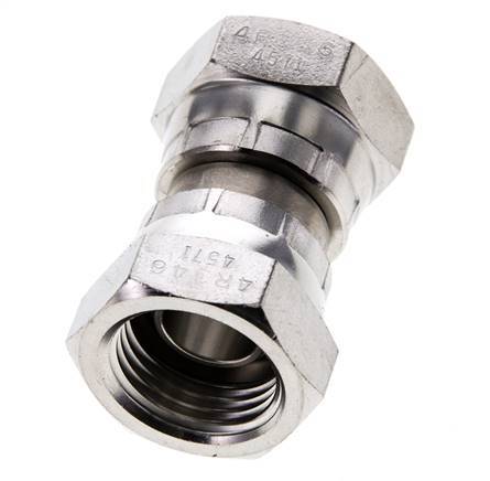 Reducing Straight Connector G1/2'' Female High Pressure Stainless Steel 60° Cone 300bar (4215.0psi) Hydraulic