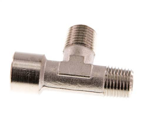 Tee Fitting Right Angle R1/4'' Male x G1/4'' Female Nickel-plated Brass 16bar (224.8psi) [2 Pieces]