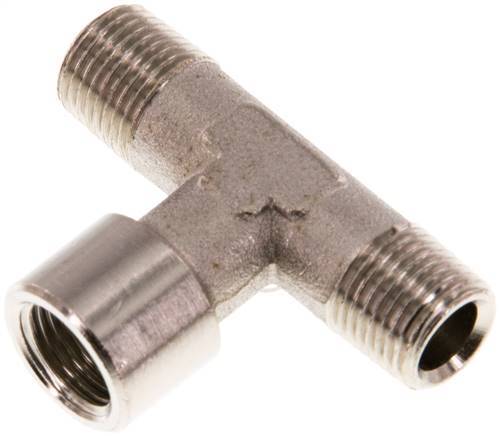 Tee Fitting R1/8'' Male x G1/8'' Female Nickel-plated Brass 16bar (224.8psi) [5 Pieces]