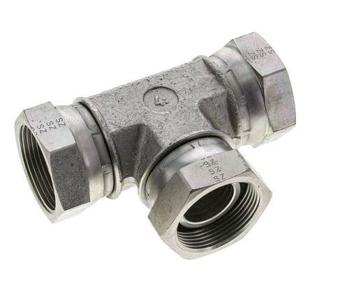Tee Fitting G1 1/2'' Female Steel Hydraulic 125bar (1756.25psi)