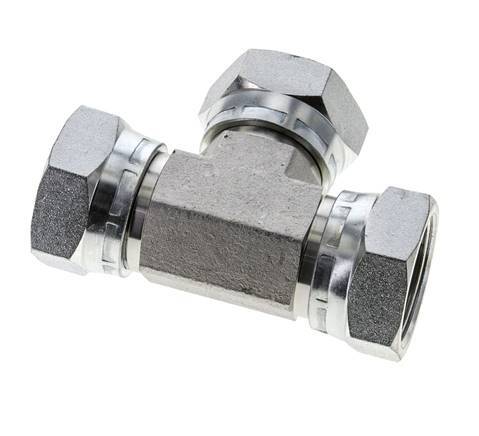 Tee Fitting G1 1/4'' Female Steel Hydraulic 150bar (2107.5psi)